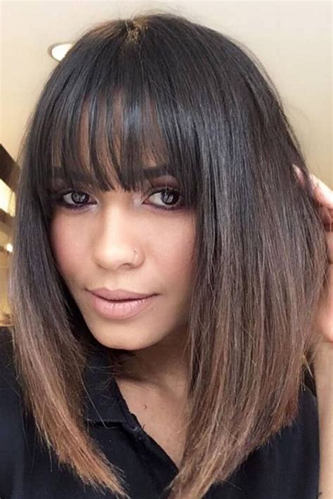 medium to long hairstyles with bangs|medium straight hairstyles with bangs.